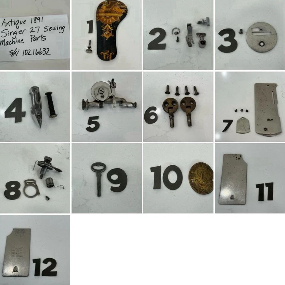 ANTIGUA MÁQUINA DE COSER CANTANTE 1891 27 PIEZAS Foto 1 de 1