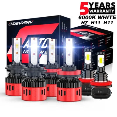 Para Hyundai Santa Fe 2013 2014 2015 2016 Kit de faros LED + luces antiniebla Foto 1 de 4