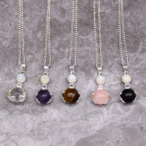 Handmade Gemstone Pendant Necklace with Chain – 🎁Healing Hands Pendant - Picture 1 of 37
