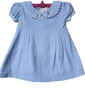 The Oaks Apparel Toddler Girls 18M Dress Blue Eyelet W/Embroidery Easter Basket - Picture 1 of 6