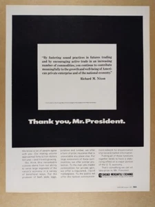 Chicago Mercantile Exchange 1970 'Gracias, Sr. Presidente' anuncio impreso vintage - Imagen 1 de 1