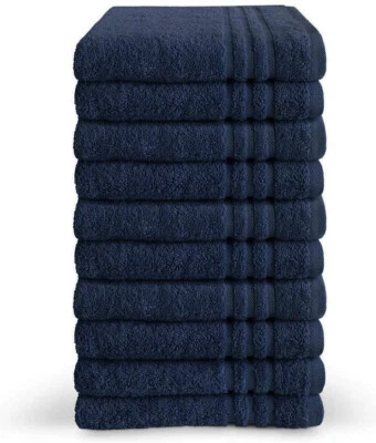 THE HOUSE OF EMILY Navy Blue Thick Hand Towels 650gsm 100% Cotton Pack of 4 Hotel Quality 50 x 85cm