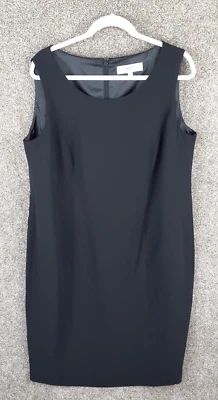 Jones Studio Separates Womens 16W Sheath Dress Black Sleeveless Scoop Neck Lined - Image 1 of 4