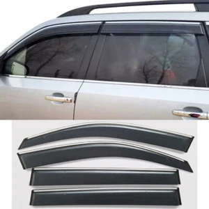 Para Subaru Forester 2009-13 viseras de ventana protector solar deflector con borde cromado - Imagen 1 de 3