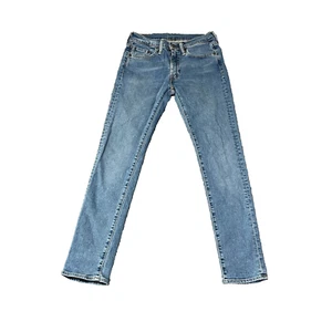 Pantalones de mezclilla ajustados ajustados azules claros elásticos lavados a la piedra Levi's 519 para hombre W29 L30 * - Imagen 1 de 12
