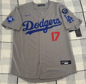 Tags Attached Shohei Ohtani Dodgers Mens Grey Jersey! W/patches! - Picture 1 of 4