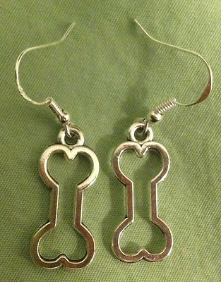 PENDIENTES HUESO DE PERRO (ABIERTOS) - Estaño con alambres de oreja de plata de ley (o GP) Foto 1 de 4