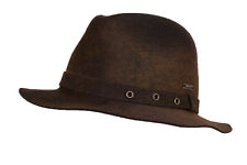 Wigens NWT 100% Wool Brown and Green Faded Fedora Size M 58, 7 & 1/4th