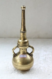 Antique Old Brass Unique Solid Heavy Handcrafted Fine Oil Pot Container NH6119 - Picture 1 of 12