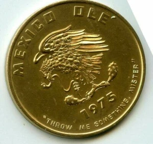 Mardi Gras Doubloon Krewe of Freret 1975 aluminio oro - Imagen 1 de 2