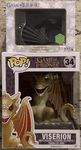 Game of Thrones Viserion 2 Figure Lot: Funko Pop! 34, SDCC GITD Wight 4.5" Titan - Picture 1 of 6