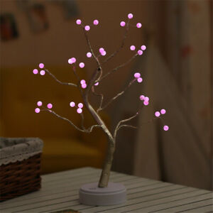 LED Tabletop Bonsai Artificial Tree Lights Lamp DIY Home Decor Gift USB 