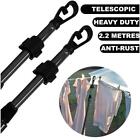 Telescopic Washing Line Prop Pole Clothes Line Dry Clothes Drying Airer Support