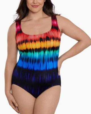 LONGITUDE Plus Size 24 Heated Waters Cross-Back Swimsuit NWT - Image 1 of 4