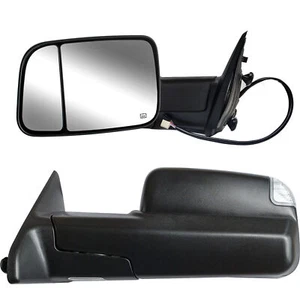 Pair Towing Mirrors Fit 09-18 Dodge Ram 1500 2500 3500 Power Heated Turn Signal - Picture 1 of 12