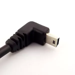 5x 1FT Mini USB Male 90 Degree UP Angled to USB 2.0 A Male for Camera Mp4 GPS - Picture 1 of 5