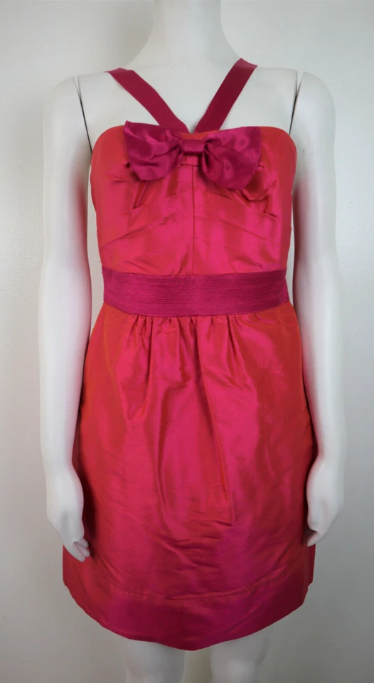 Vestido de cóctel para mujer Phoebe Couture talla 2 rosa lazo de seda sin mangas forrado graduación Foto 1 de 4