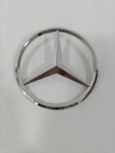 W205 SEDAN AMG C300 GLOSS Silver Star Emblem Rear Trunk Lid Logo Badge - Picture 1 of 7