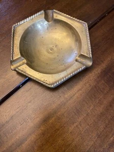 Antique Brass Ash Tray Original Old Hand Crafted - Picture 1 of 4