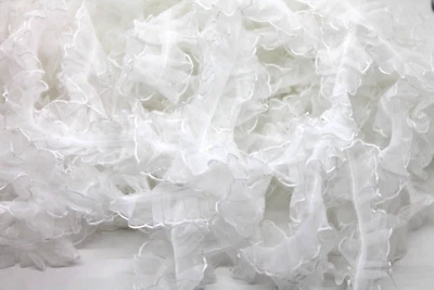 Años 50 Blanco Gasa Volantes Pliegue 1 Yarda x 1 1/2" con Vestido Vintage, Blusa, Muñeca Foto 1 de 4