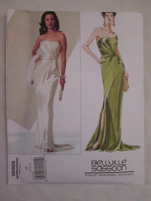 Vestido de novia Vogue 2929 Bellville Sassoon forrado sesgado noche patrón 4-8 UC FF Foto 1 de 2