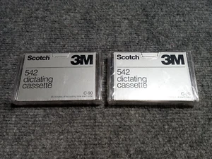 Lot of 2 Genuine OEM 3M 542 Dictating Cassettes - C-90 Mins VTG Made in USA NOS - Picture 1 of 4