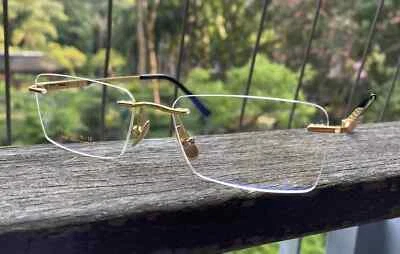 Gafas de titanio puro para hombres gafas de negocios gafas doradas marco de gafas sin montura Foto 1 de 4