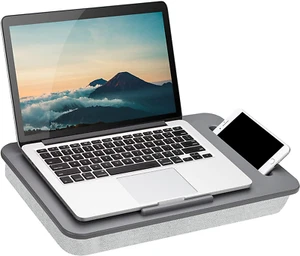 Lap Desk with Device Ledge and Phone Holder Fits up to 15.6 Inch Laptops  - Picture 1 of 7