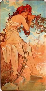 ALPHONSE MUCHA VINTAGE POSTER Summer Art Print 3 Sizes - Picture 1 of 1