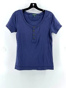 LRL Ralph Lauren Women's Short Sleeve Cotton 1/2 Button Top Shirt Blouse Size M - Picture 1 of 8