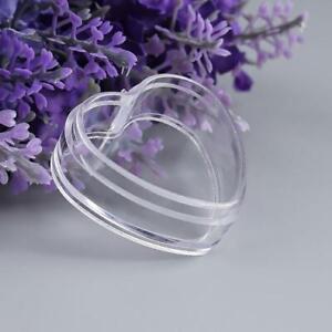 Heart Shape Clear Plastic Empty Cosmetic Sample Art Storage Containers Jar 