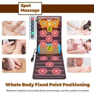 Foldable Full Body Electric Massage Mat for Bed w/ Shiatsu Heated Neck Massager - Picture 1 of 12