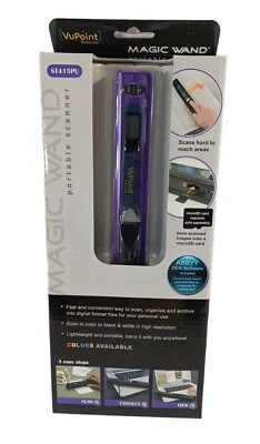 VuPoint Magic Wand Handheld Scanner Purple Portable PDS-ST415PU-VP Micro-SD - Image 1 of 4