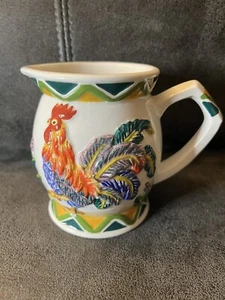 Vintage KK Pottery Rooster 10oz Mug Pitcher Southwest Design - Picture 1 of 9