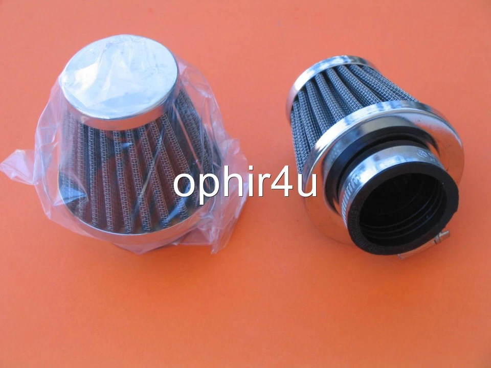 2x Cápsulas Filtros de Aire 48mm Cromo HONDA CB350 CL350 CB450 CL450 CB400 CB500T CM400 Foto 1 de 1