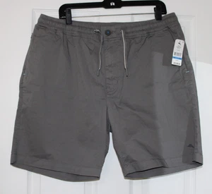 Tommy Bahama Oceanside Poplin Pull-On Shorts Mens XL Gray Drawstring New Tags - Picture 1 of 4