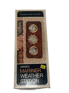 Vtg Springfield Mariner Weather Station Trio Thermometer/Barometer/Humidity New - Picture 1 of 10