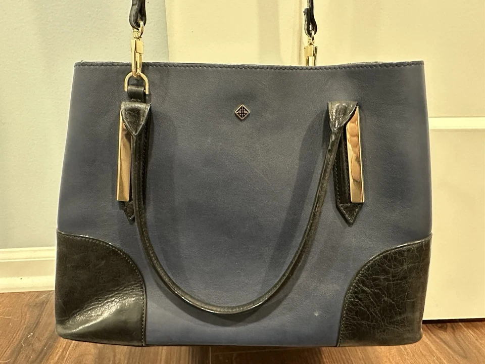 Antonio Milani Bolso de Hombro Cartera Azul Oscuro/Negro/Plata Foto 1 de 4