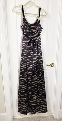 NWT SILK Anthropologie Corey Lynn Calter Velvet Trim Maxi Dress, Rhinestone Star - Image 1 of 4
