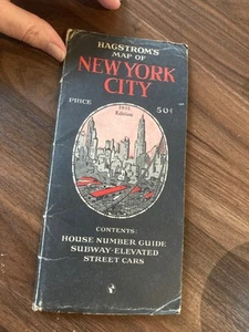 RARE 1935 Hagstrom map of New York City House Numbers, subway, elevated systems - Picture 1 of 17