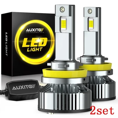 Kit de faros LED H11 haz bombilla baja súper brillante 6500K HID blanco 40000LM 2 juegos Foto 1 de 4