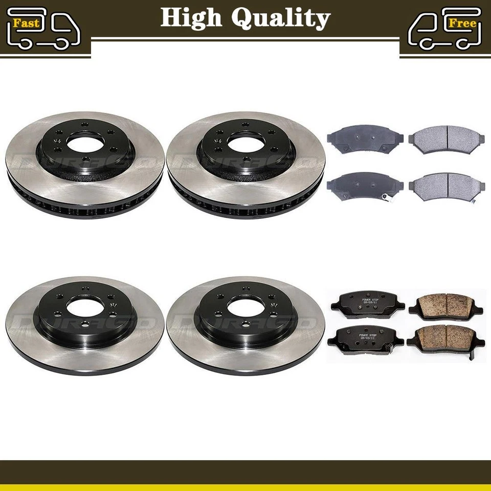 Pastilhas de freio dianteiras traseiras rotores de freio compatíveis com Mercury Grand Marquis 4,6L - Imagem 1 de 4