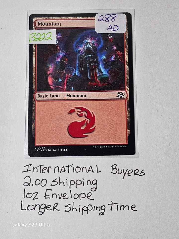 Desperate Ohioan Sells Magic Mtg Mountain #288 — Need Gas for NASCAR Trip! - Image 1 of 1