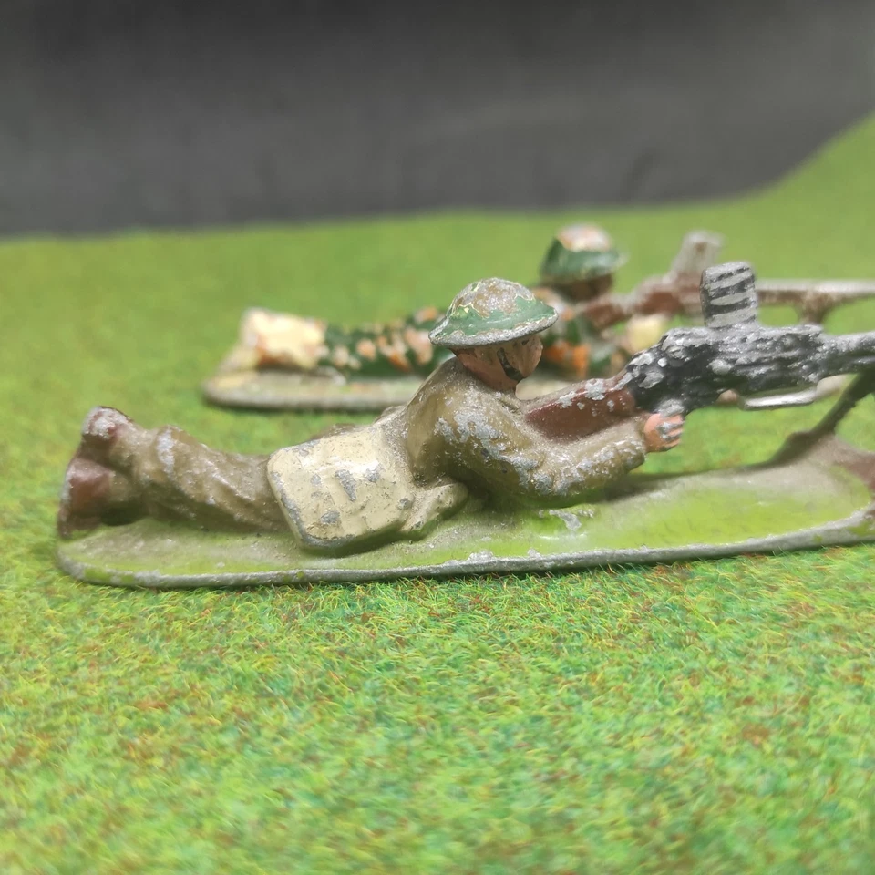 Quiralu 2 soldats  avec mitrailleuse  militaire WWII - Photo 1/4