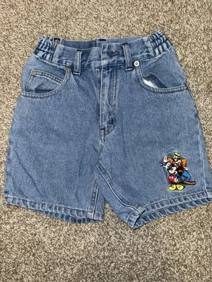 PANTALONES CORTOS VAQUEROS DISNEY MICKEY MOUSE VINTAGE AÑOS 90 PARA NIÑOS TALLA 5/6 Y Foto 1 de 4