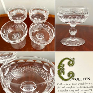 Vintage Set of 4 WATERFORD CRYSTAL Colleen Champagne Sherbet Glasses IRELAND - Picture 1 of 14