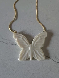 Vintage 1/20. 12k Gold gefüllt Lenox Schmetterling Anhänger Serpentin Halskette 10"L  - Bild 1 von 5