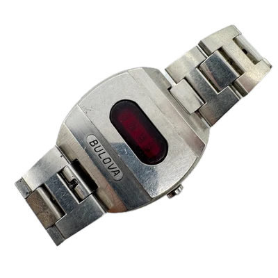 Reloj Pulsera Vintage 1974 Bulova 3454 Hombre Digital LED 2281 EE. UU. Acero Inoxidable Foto 1 de 3
