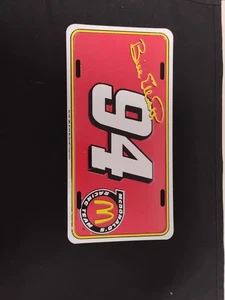 Vintage 1996 NASCAR Bill Elliott #94 McDonald’s Racing Plastic License Plates - Picture 1 of 6