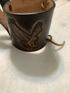 Hawthrone Leather Motorcycle Drink Cup Bottle Holder ORIGINAL Handmade Eagle - Bild 1 von 6